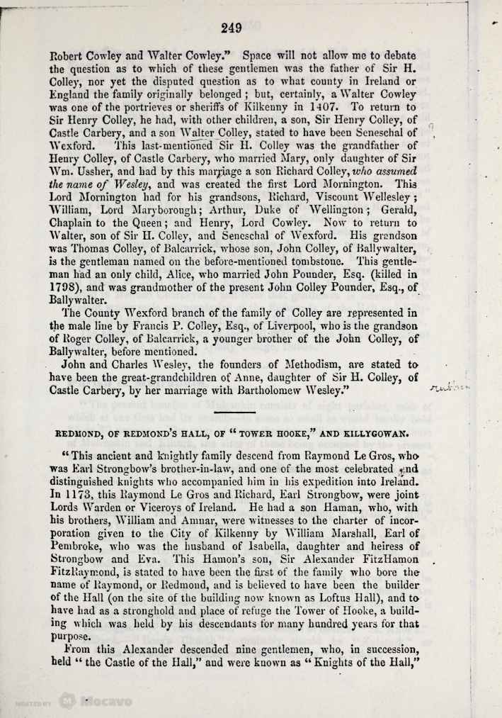 C:\Users\Virginia Rundle\Dropbox\VR\Ancestry Stuff\Kilpatrick\Colley Burial\Mention of the Wexford Colleys Journal of the Assoc for the prevention of the Memorials of the Dead in Ireland 1888 to 91 Vol 1.jpg