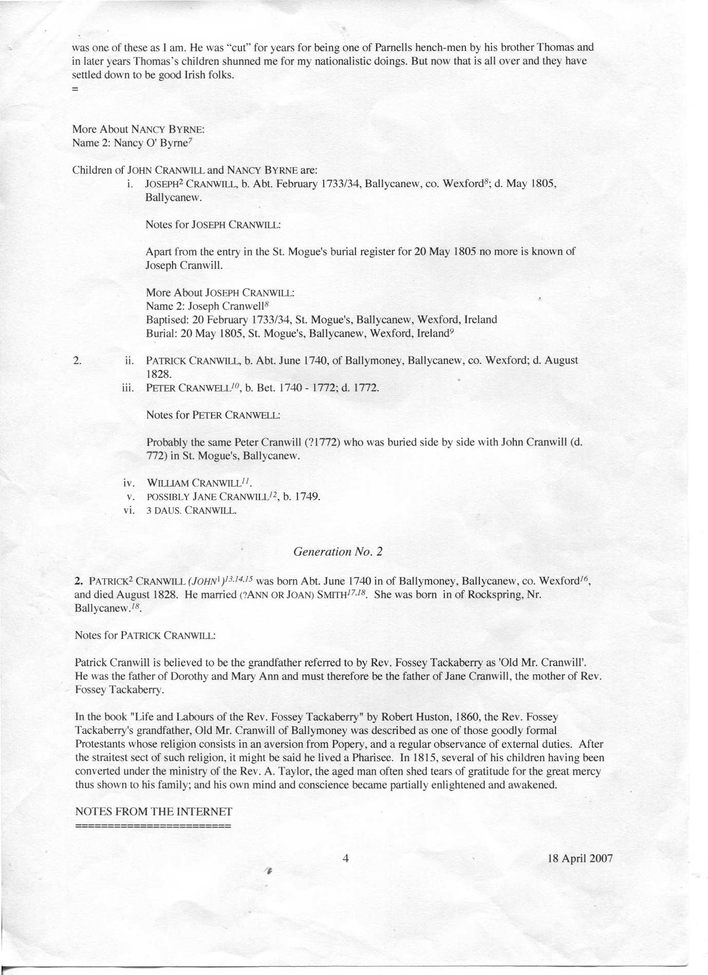 C:\Users\Virginia Rundle\Dropbox\VR\Ancestry Stuff\Kilpatrick\Descendant Chart of John Cranwill by Margaret Greenwood\DJC4.jpg