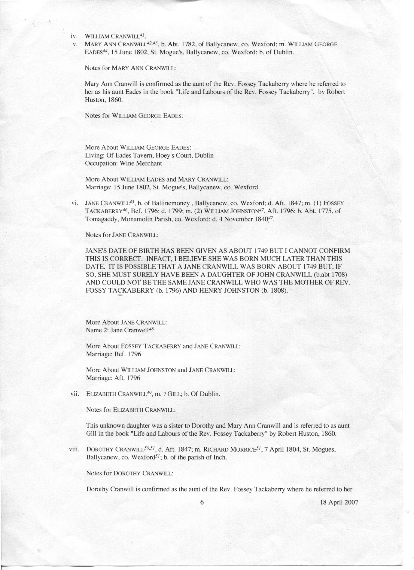 C:\Users\Virginia Rundle\Dropbox\VR\Ancestry Stuff\Kilpatrick\Descendant Chart of John Cranwill by Margaret Greenwood\DJC6.jpg