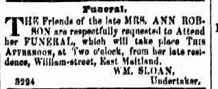 C:\Users\Virginia Rundle\Documents\Ancestry\Robson Files\William Robson SNR JP\Death of Ann Robson Maitland Mercury 17 Sep 1853 page 3.jpg