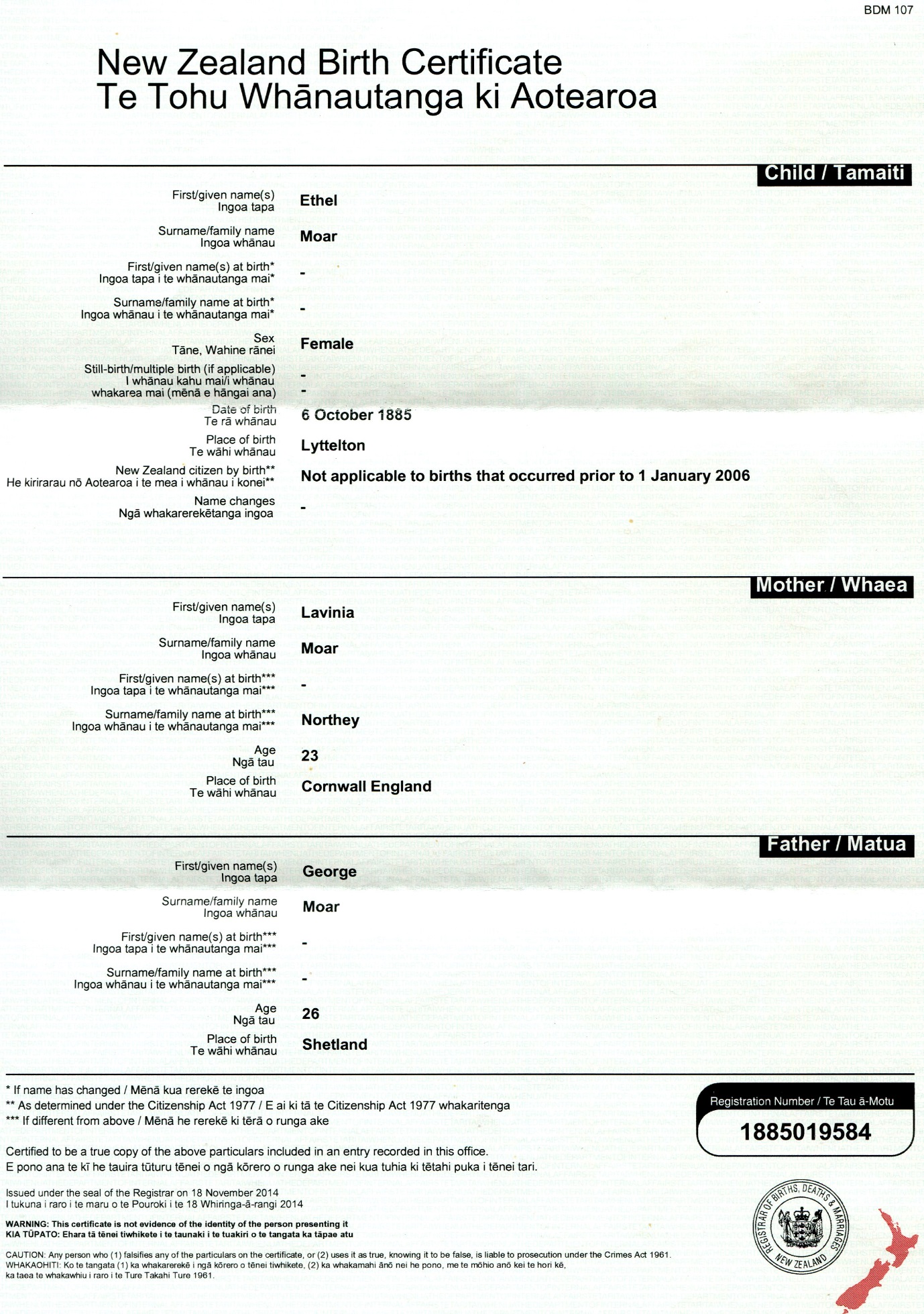 C:\Users\Virginia Rundle\Pictures\Moar\Ethel Moar Birth Certificate 6 Oct 1885 Lyttelton.jpg