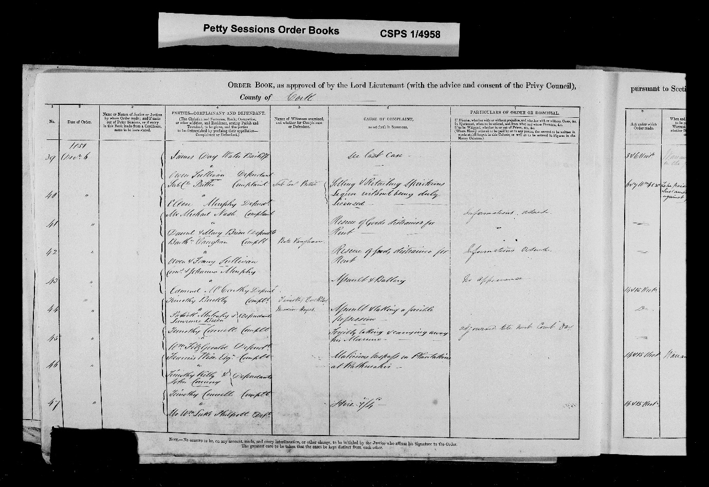 C:\Users\Virginia Rundle\Documents\Ancestry\Wise Files\Wises from Cork\FrancisWise 1851 Petty Sessions Complainant.jpg